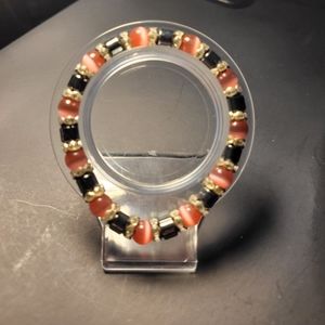 Hematite and cats eye bracelet